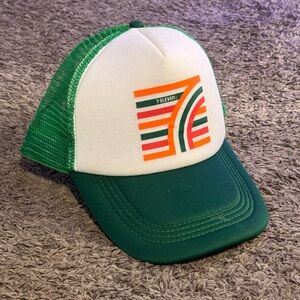 Green and White 7-11 trucker hat